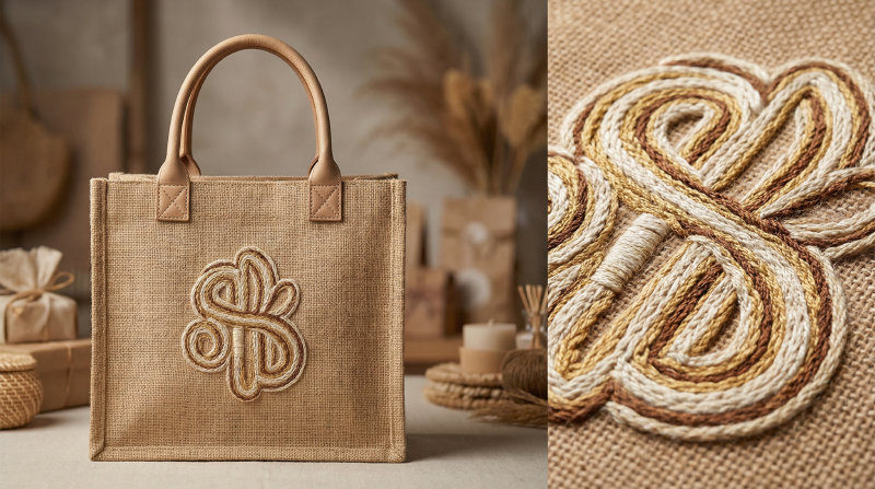 Jute-tote-bag-with-premium-embroidered-logo-detail