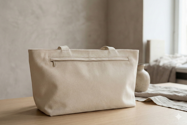 Hidden Zipper Canvas Tote Bags