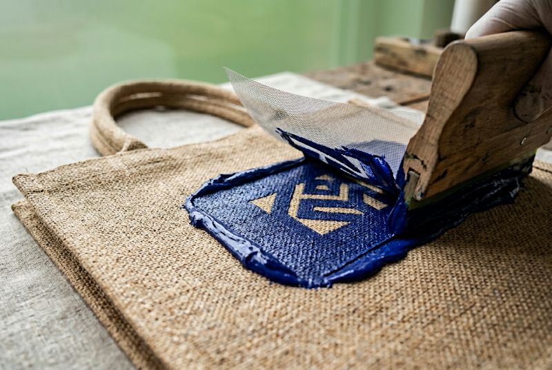 Jute-fabric-with-screen-printing-ink-texture-detail