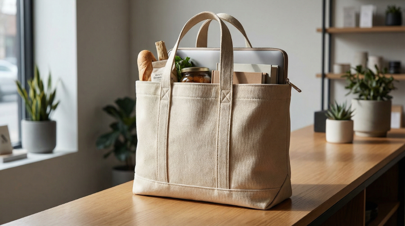 Durable-12oz-canvas-tote-bag-designed-for-retail-brands-and-daily-use-showing-reinforced-structure-and-premium-fabric-thickness