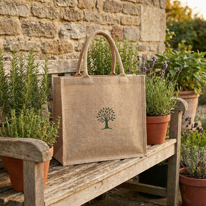 Eco-friendly-jute-tote-bag-in-natural-setting