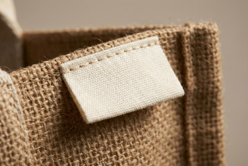 Woven-label-detail-on-jute-tote-bag