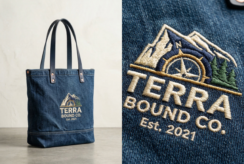 embroidered-logo-detail-on-denim-tote-bag