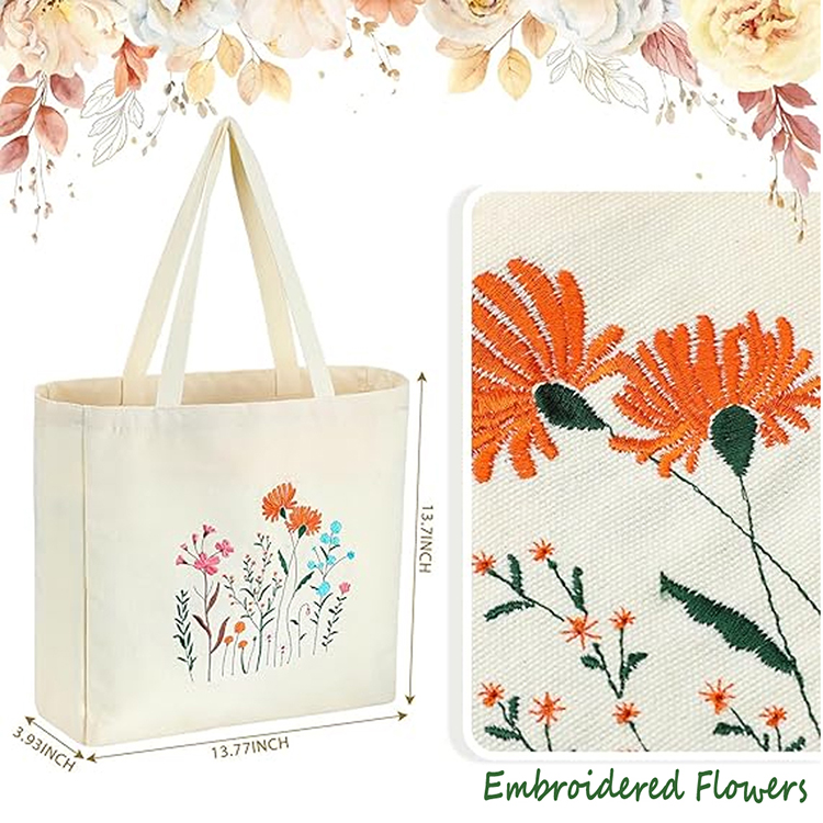 Embroidered Canvas Tote