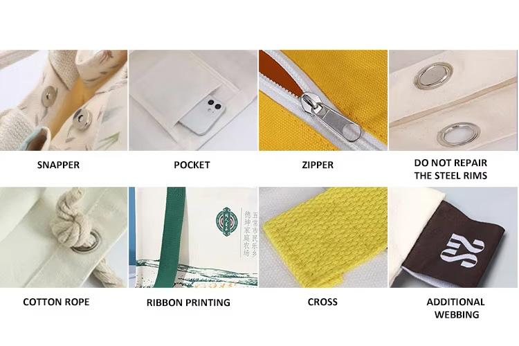 Customized accessories in Zipper Canvas Tote Bags