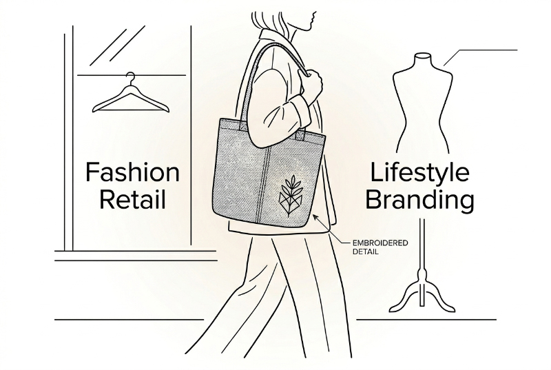 Fashion-denim-tote-bag-lifestyle-line-illustration