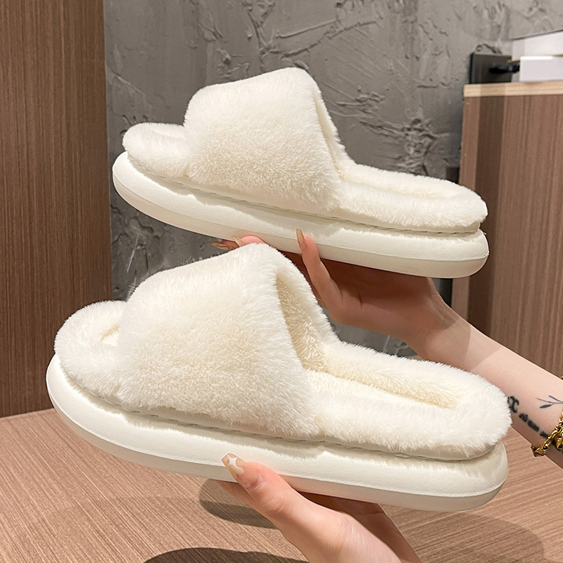 personalized fuzzy slippers-white