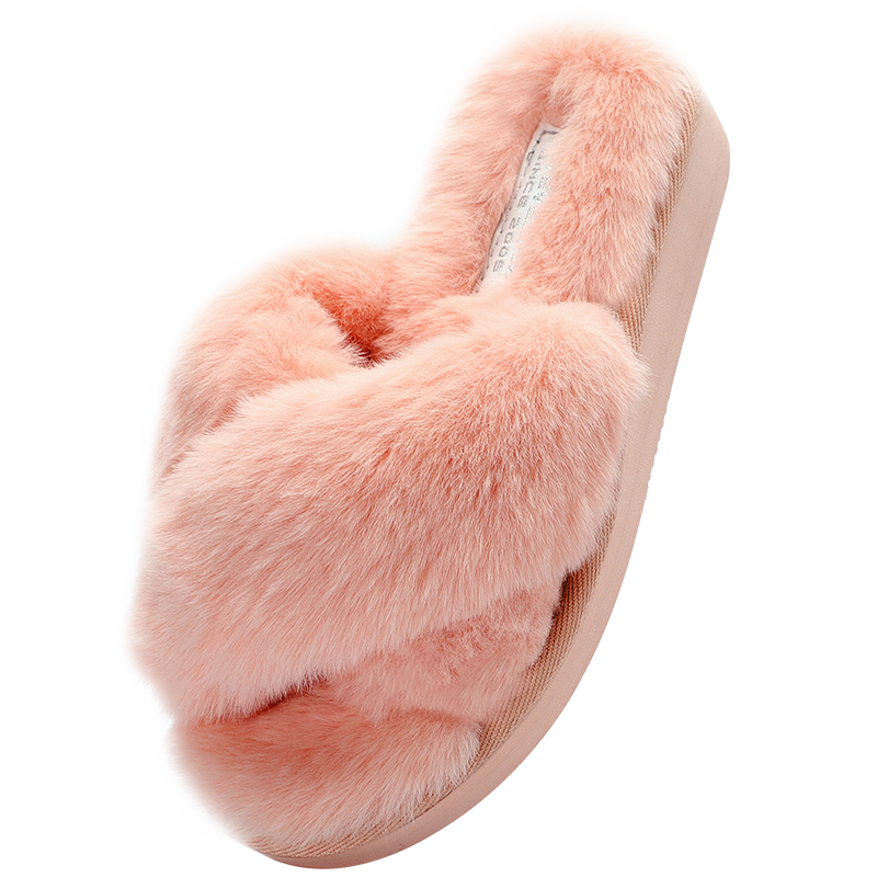 personalised fluffy slippers-pink