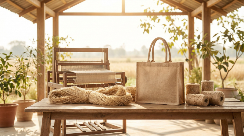 Jute-tote-bags-highlighting-plant-based-sustainable-material