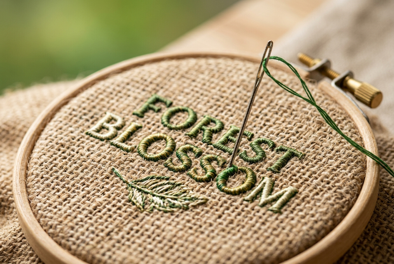 Jute-fabric-with-raised-embroidery-logo-detail