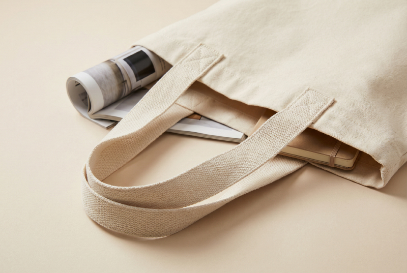 Custom-canvas-tote-bag-with-soft-cotton-webbing-handles-showing-comfortable-texture-and-reinforced-stitching