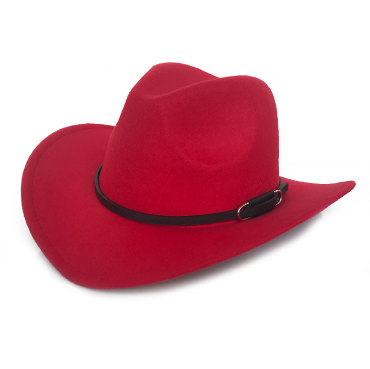 custom cowboy hats with logo-Red