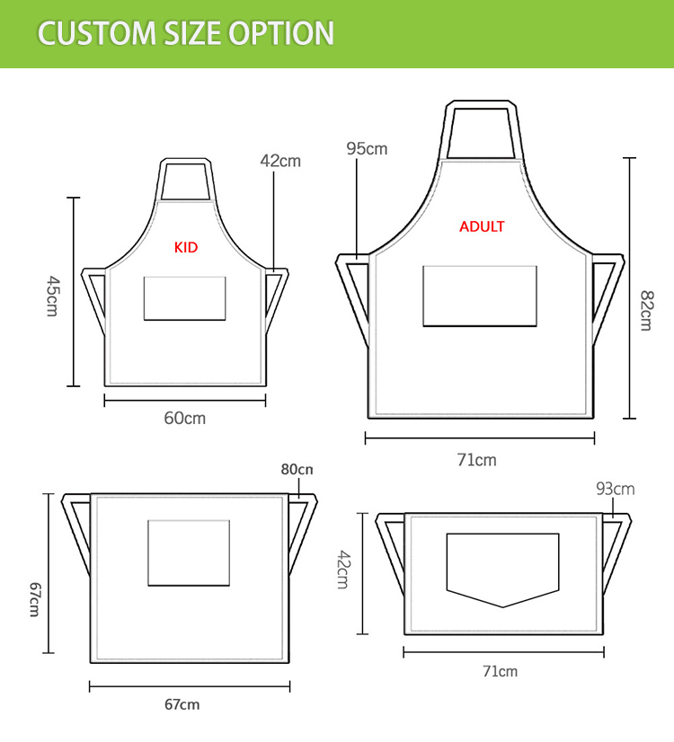 custom apron size