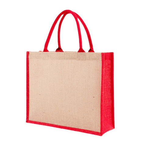 large jute shopping bags - red