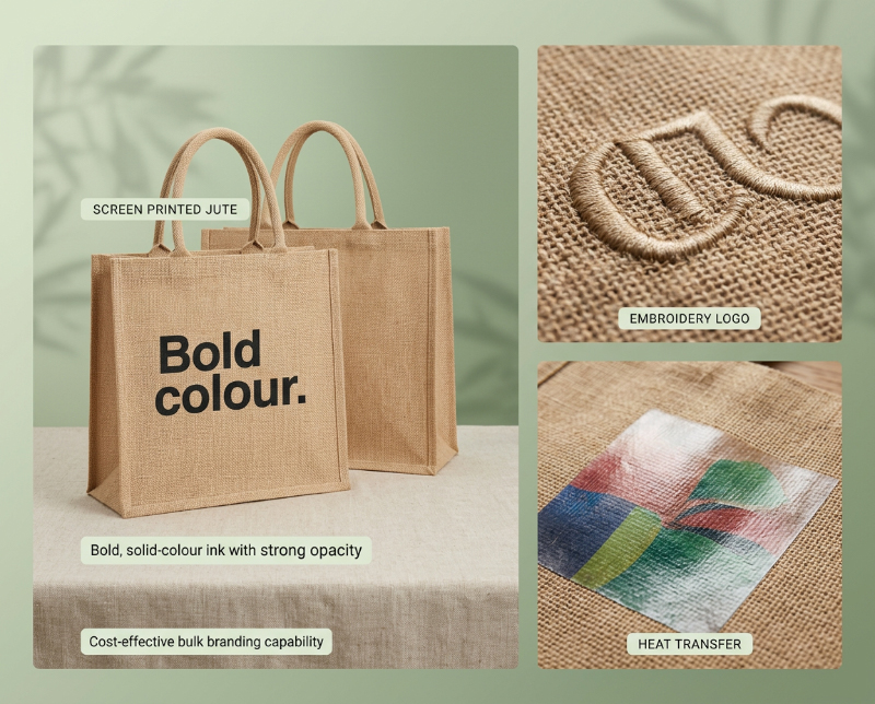 Jute-tote-bags-with-screen-print-embroidery-and-heat-transfer-details