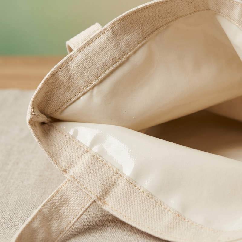 Canvas-tote-bag-waterproof-laminated-lining-detail