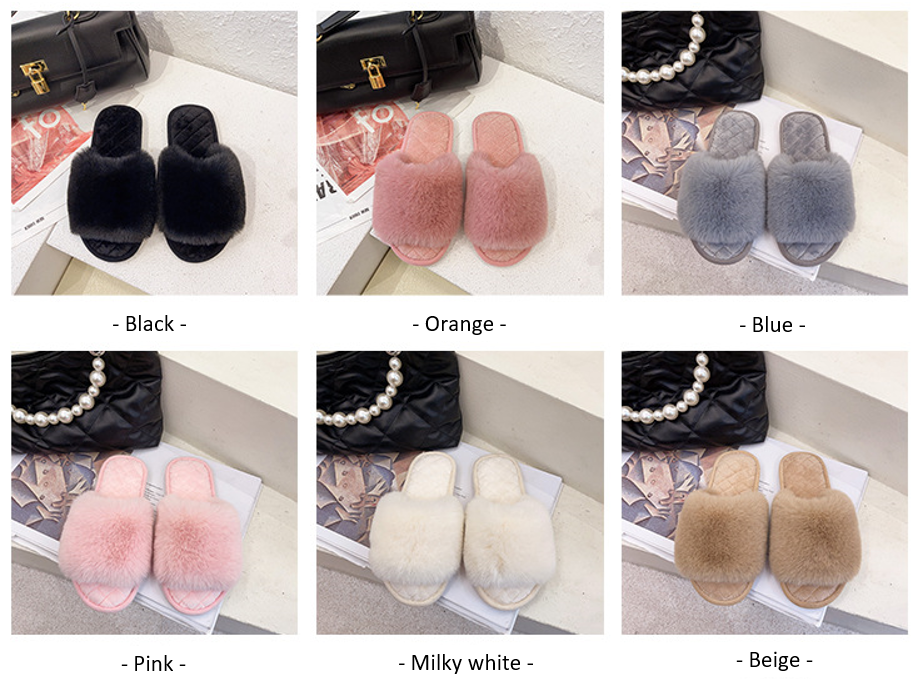personalized fluffy slippers-clolor