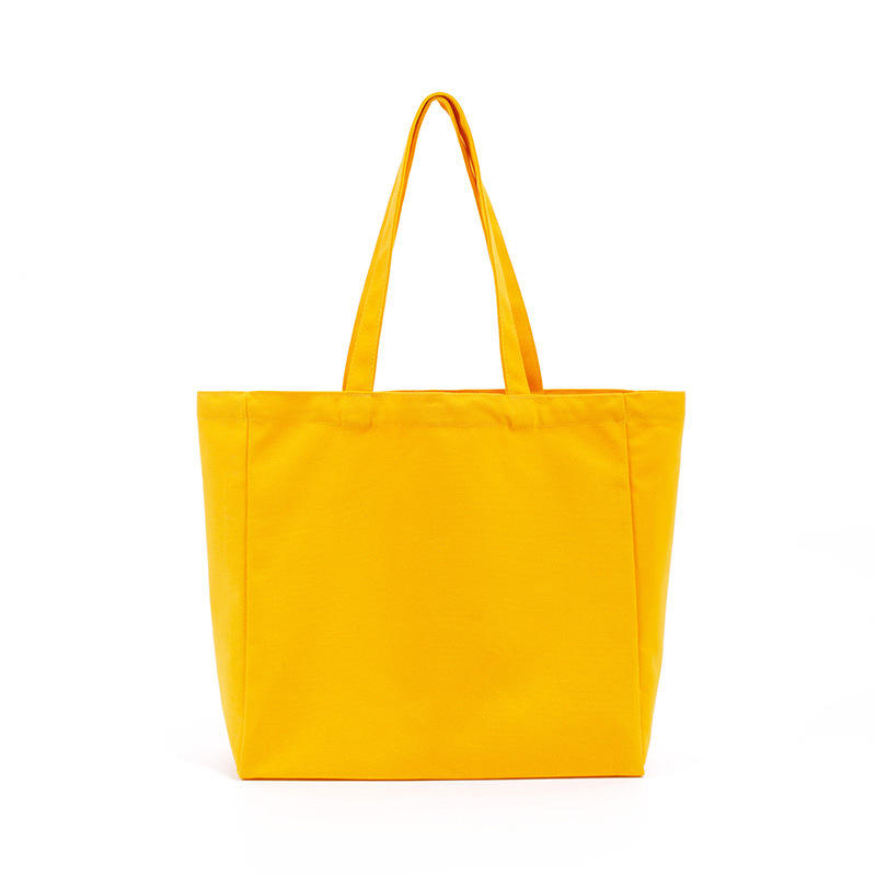 yellow canvas tote bag