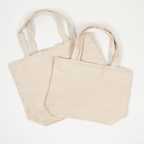 Plain Canvas Tote Bags-Beige