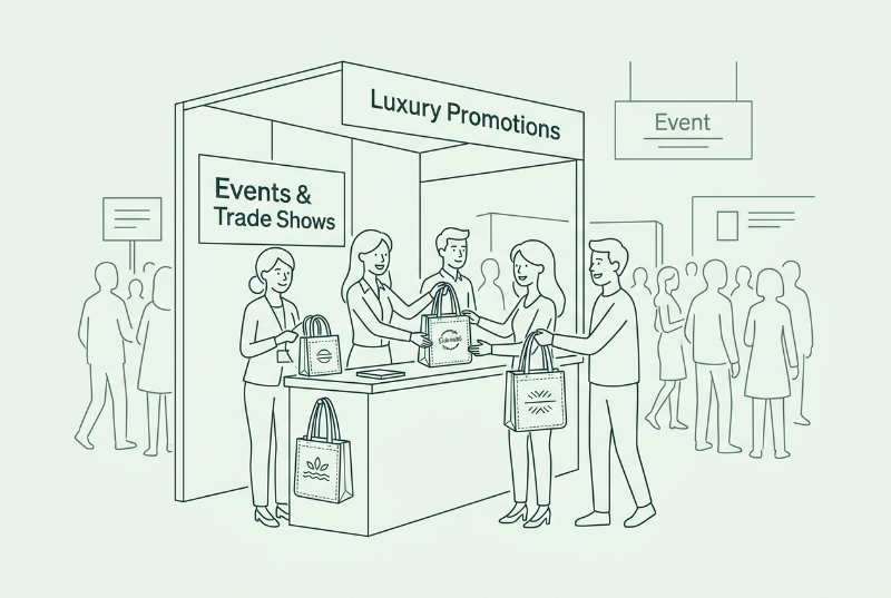 Denim-tote-bag-trade-show-distribution-line-art