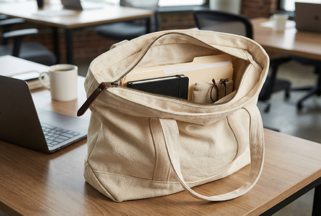 Metal Zipper Canvas Tote Bags