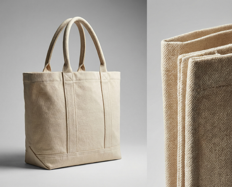 Heavy-duty-12oz-to-16oz-cotton-canvas-fabric-displaying-thick-structured-texture