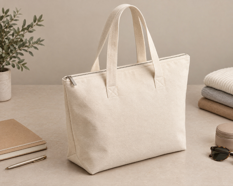 Custom-Canvas-Tote-Bags-with-Zipper-Closure